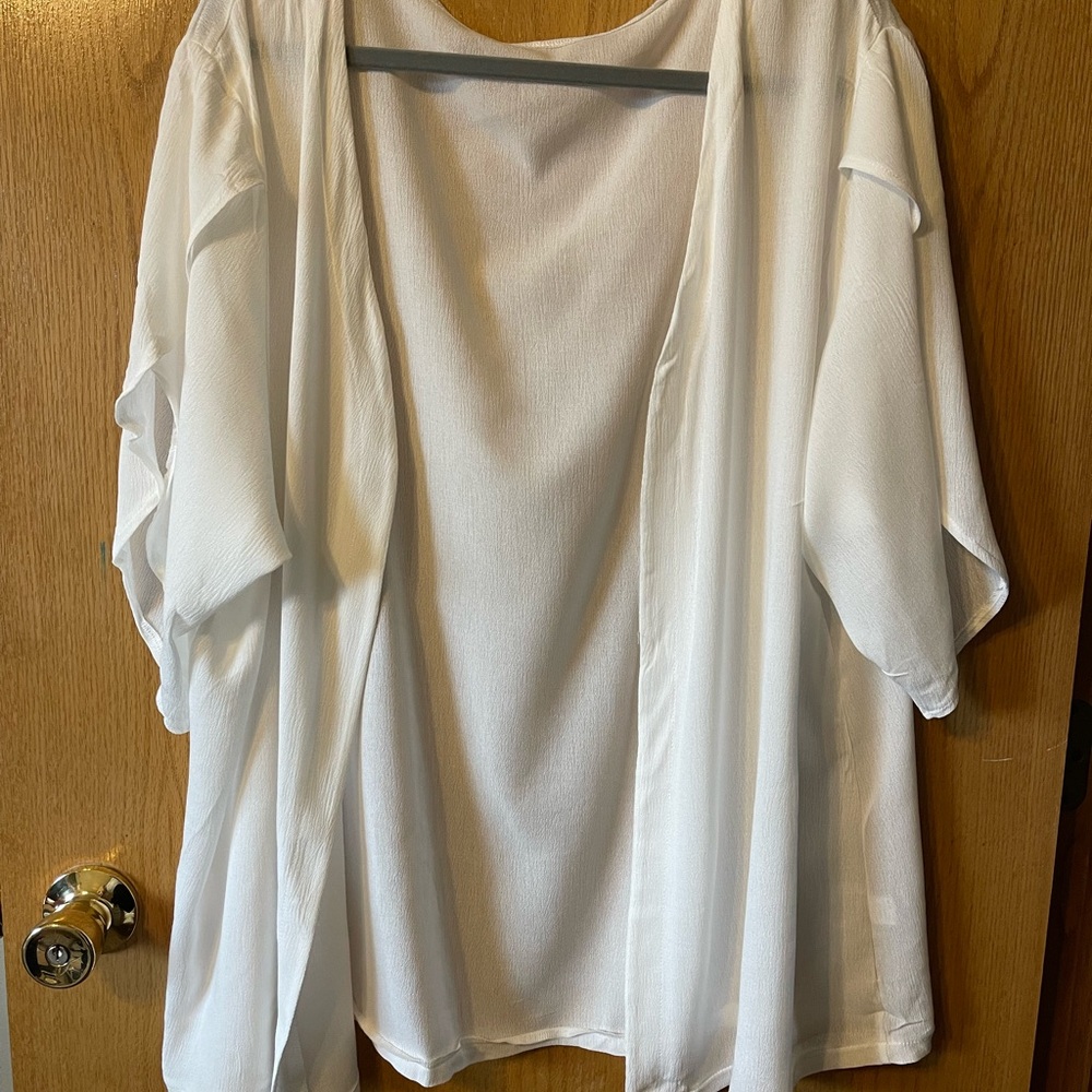NEW White Kimono Cardigan with Voluminous Sleeves